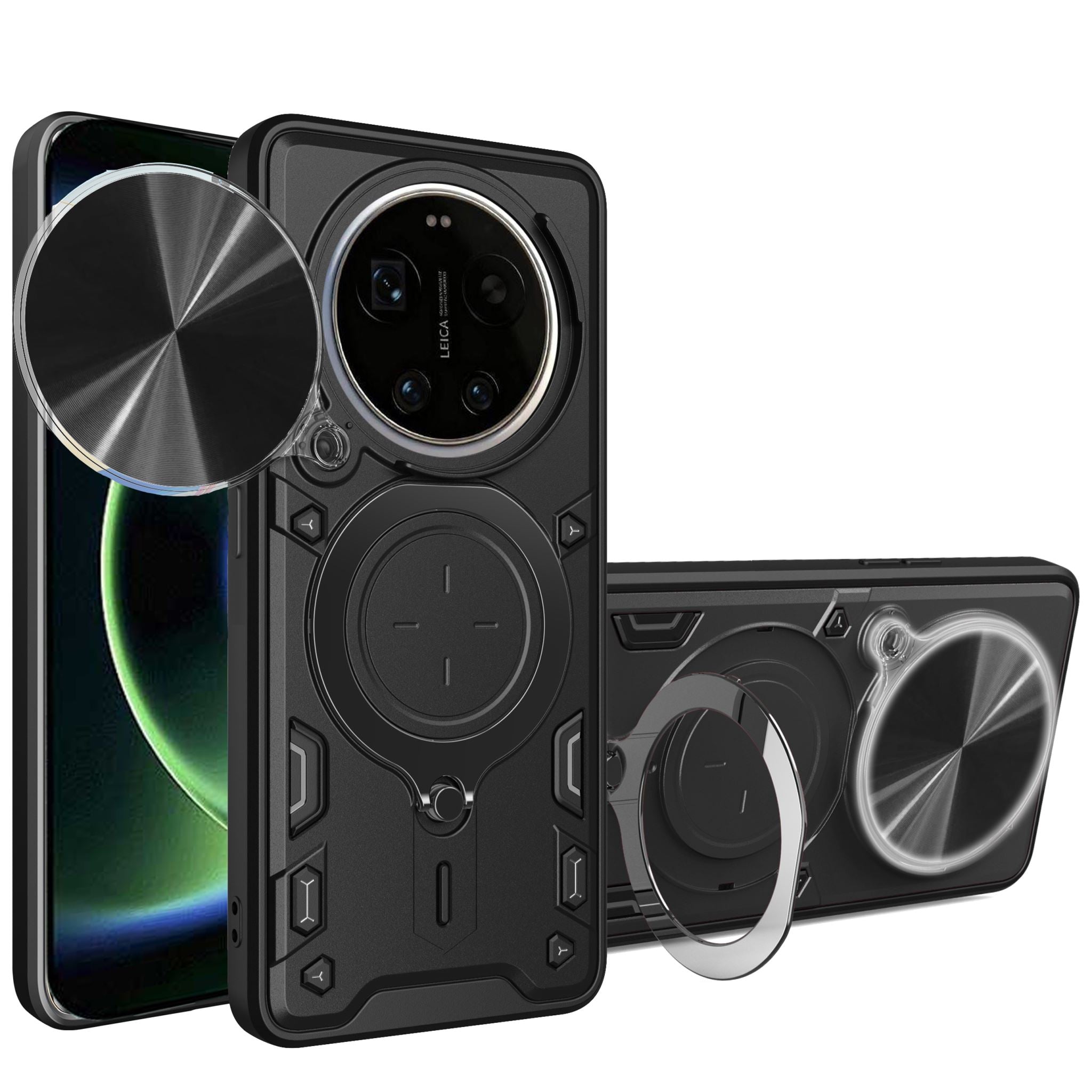 Xiaomi 17 Ultra Ring Kickstand Case w/ Camera Cover [Black]