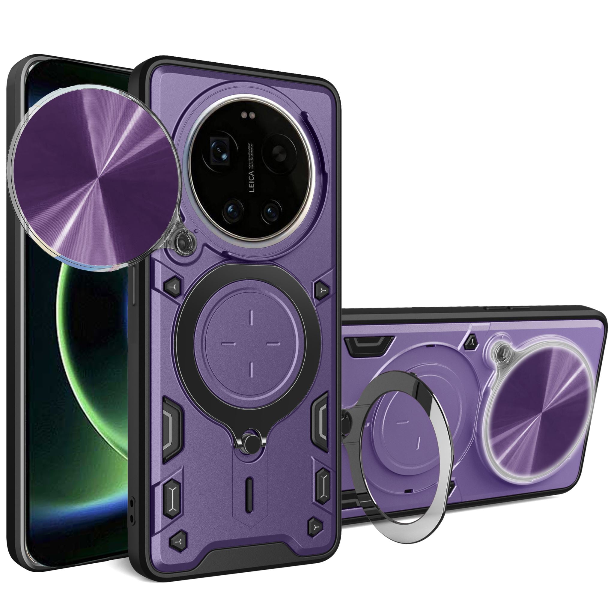 Xiaomi 17 Ultra Ring Kickstand Case w/ Camera Cover [Purple]