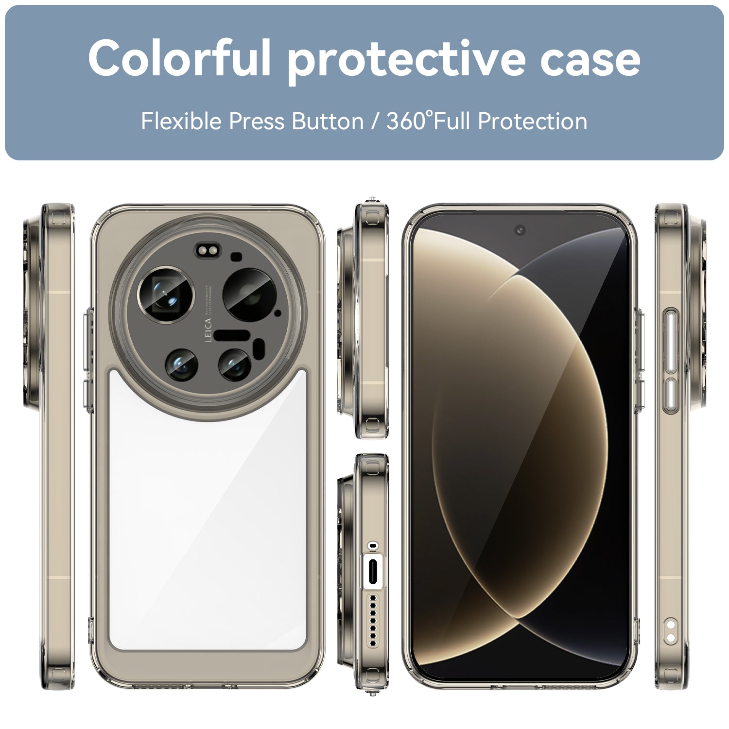 Xiaomi 17 Ultra Soft TPU Bumper Shockproof Cover Case [Clear Grey]