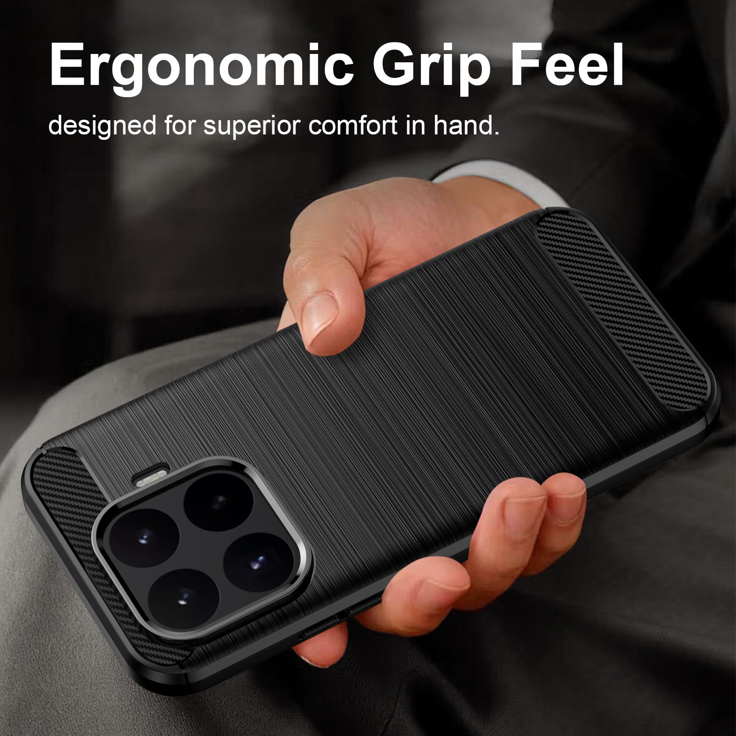 Xiaomi 17T 5G Carbon Fibre TPU Case Slim Shockproof Cover Black