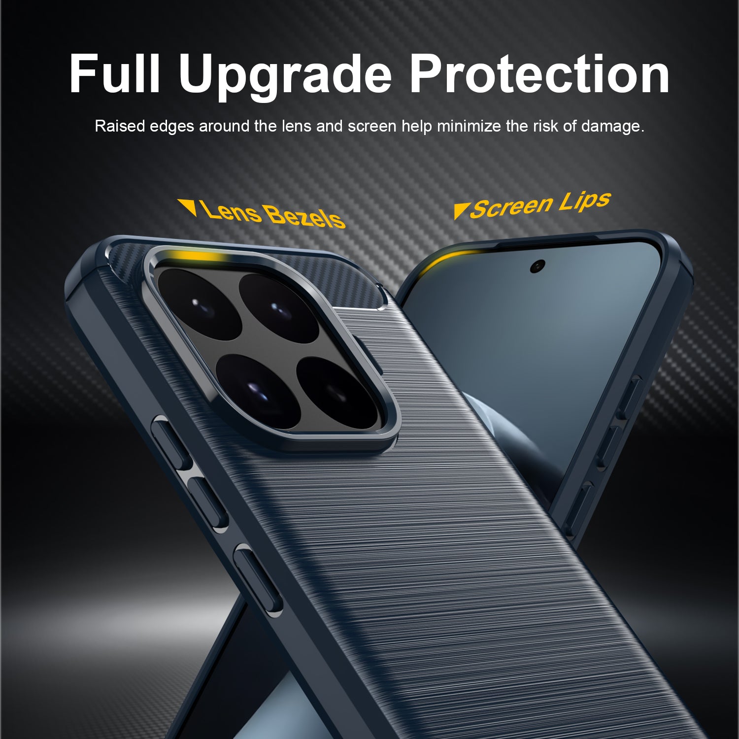 Xiaomi 17T 5G Carbon Fibre TPU Case Slim Shockproof Cover Navy