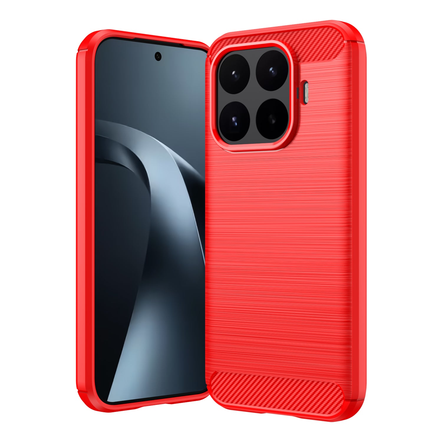 Xiaomi 17T 5G Carbon Fibre TPU Case Slim Shockproof Cover Red