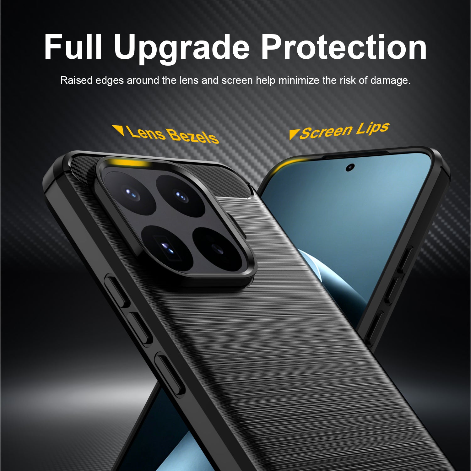 Xiaomi 17T Pro 5G Carbon Fibre TPU Case Slim Shockproof Cover Black