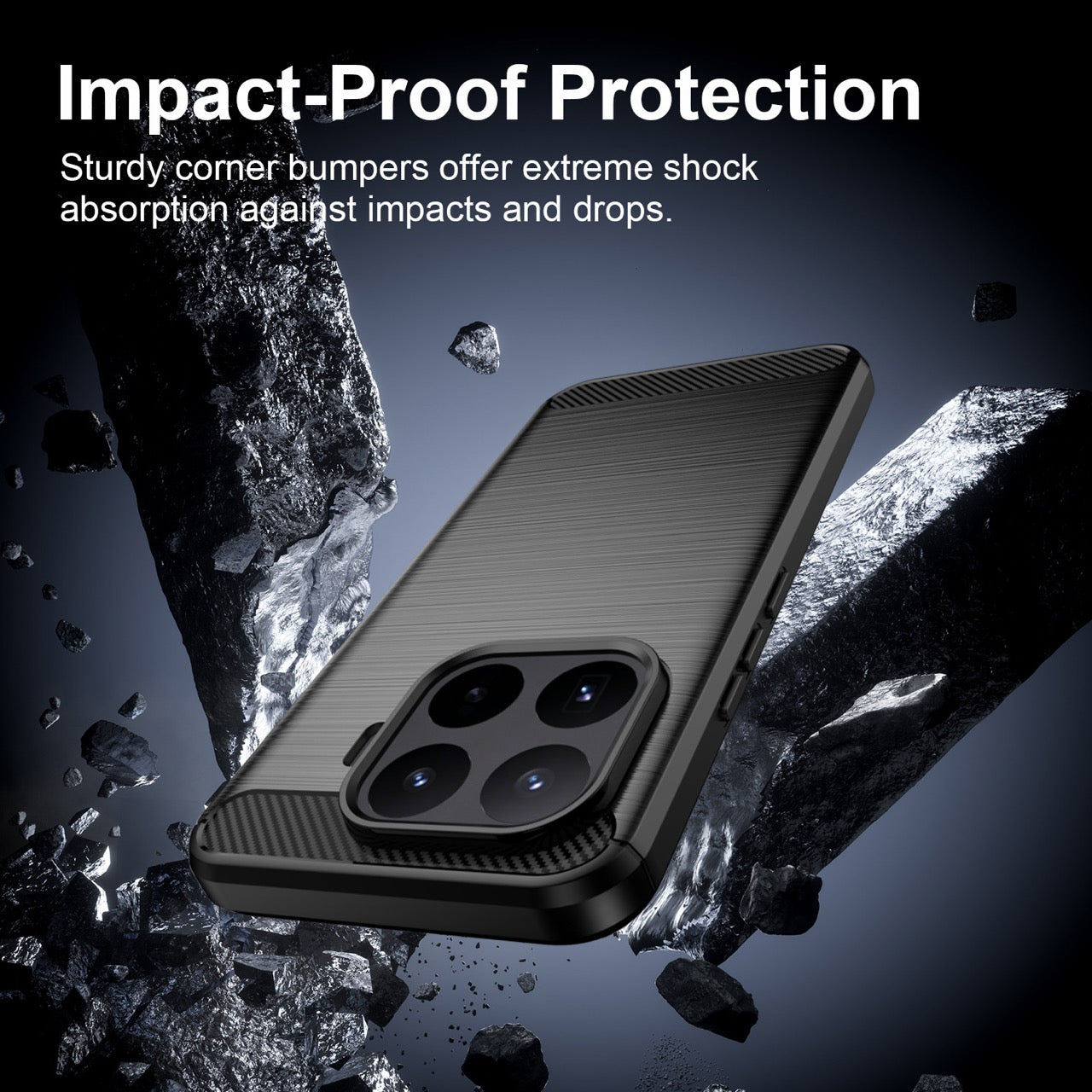 Xiaomi 17T Pro 5G Carbon Fibre TPU Case Slim Shockproof Cover Black
