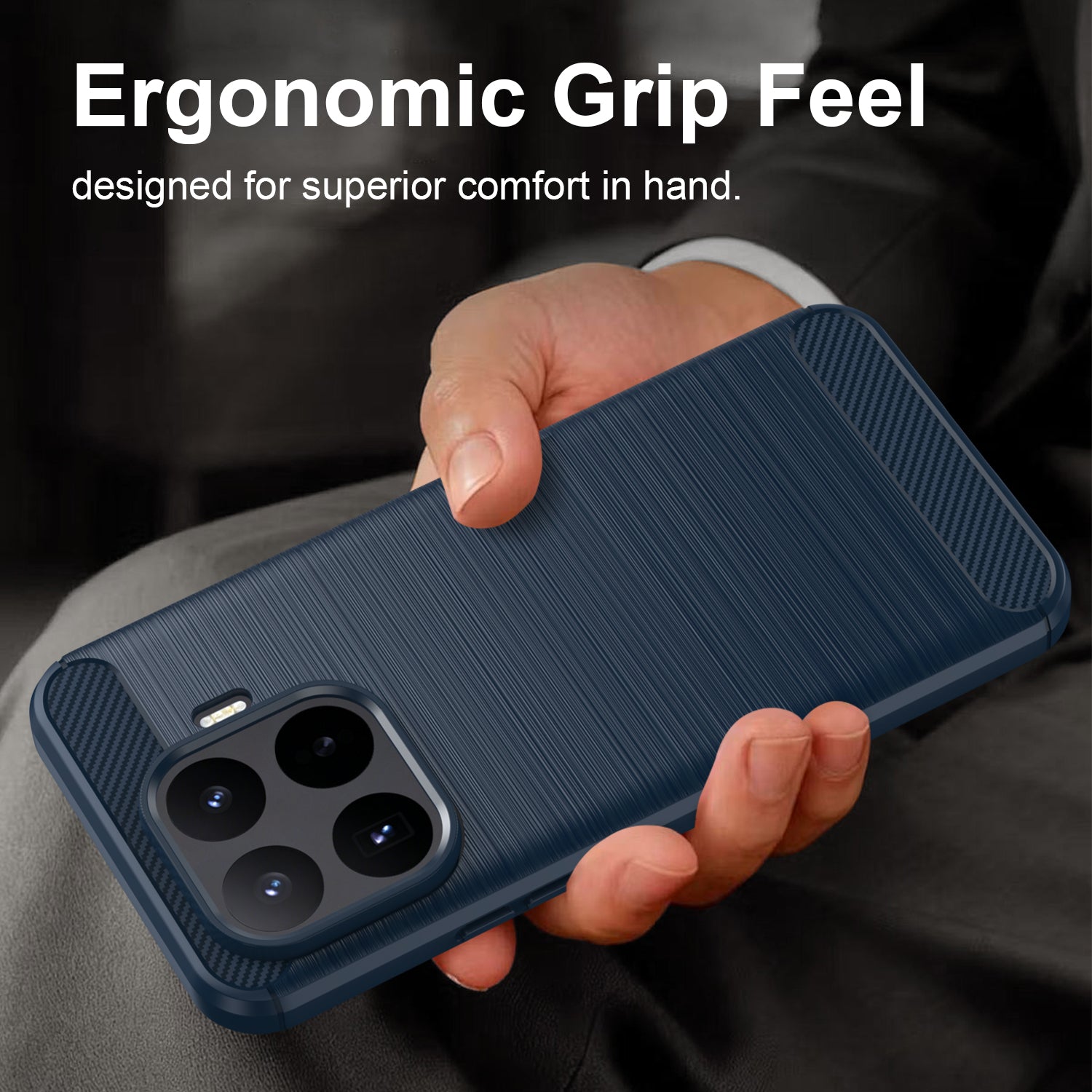 Xiaomi 17T Pro 5G Carbon Fibre TPU Case Slim Shockproof Cover Navy