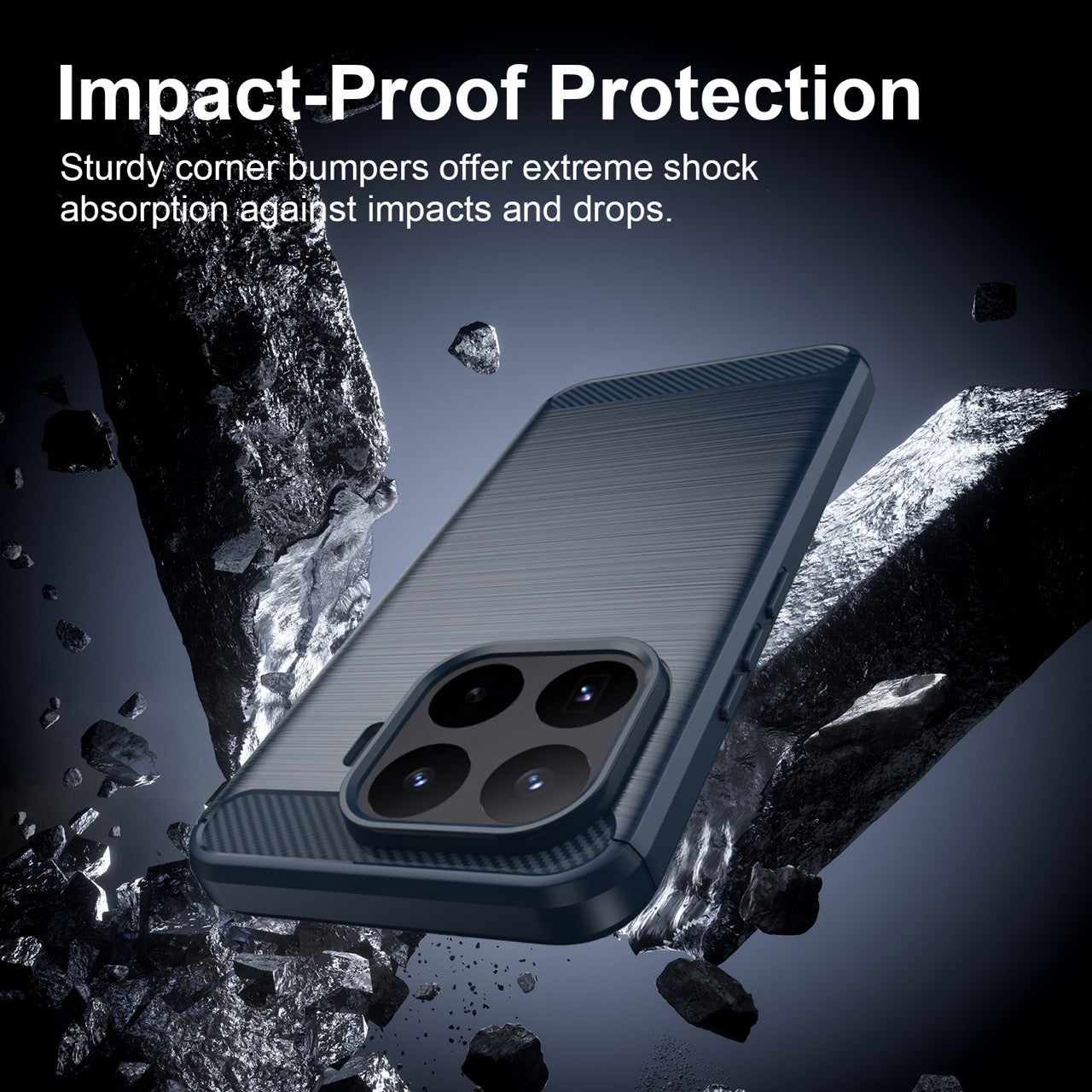 Xiaomi 17T Pro 5G Carbon Fibre TPU Case Slim Shockproof Cover Navy