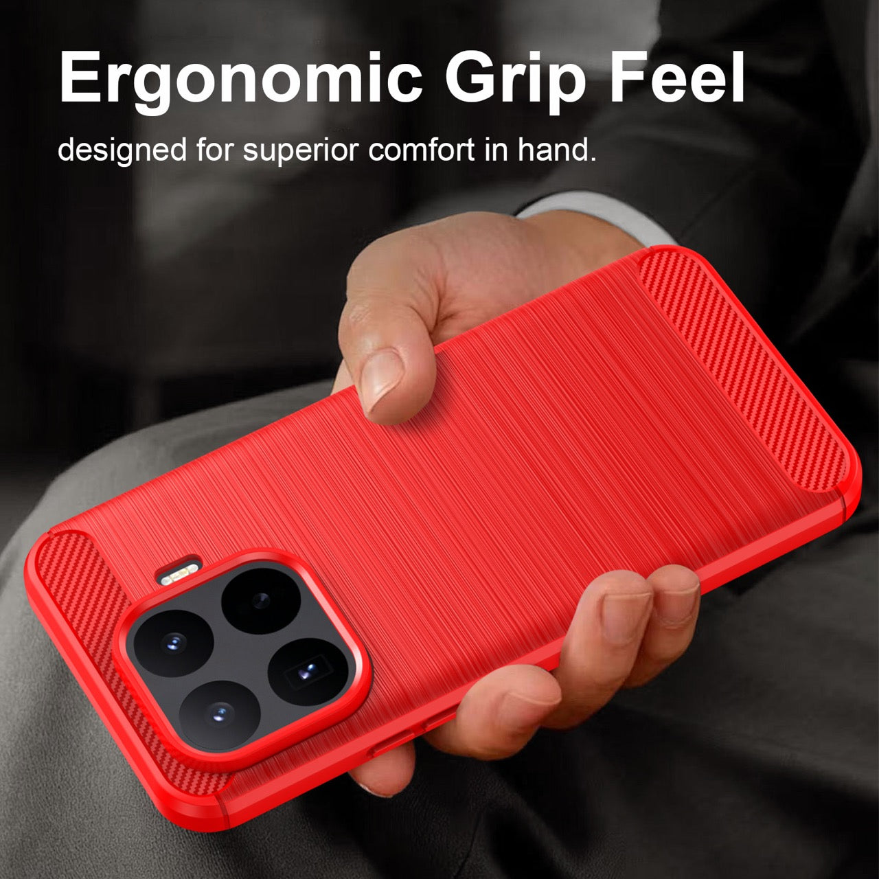 Xiaomi 17T Pro 5G Carbon Fibre TPU Case Slim Shockproof Cover Red