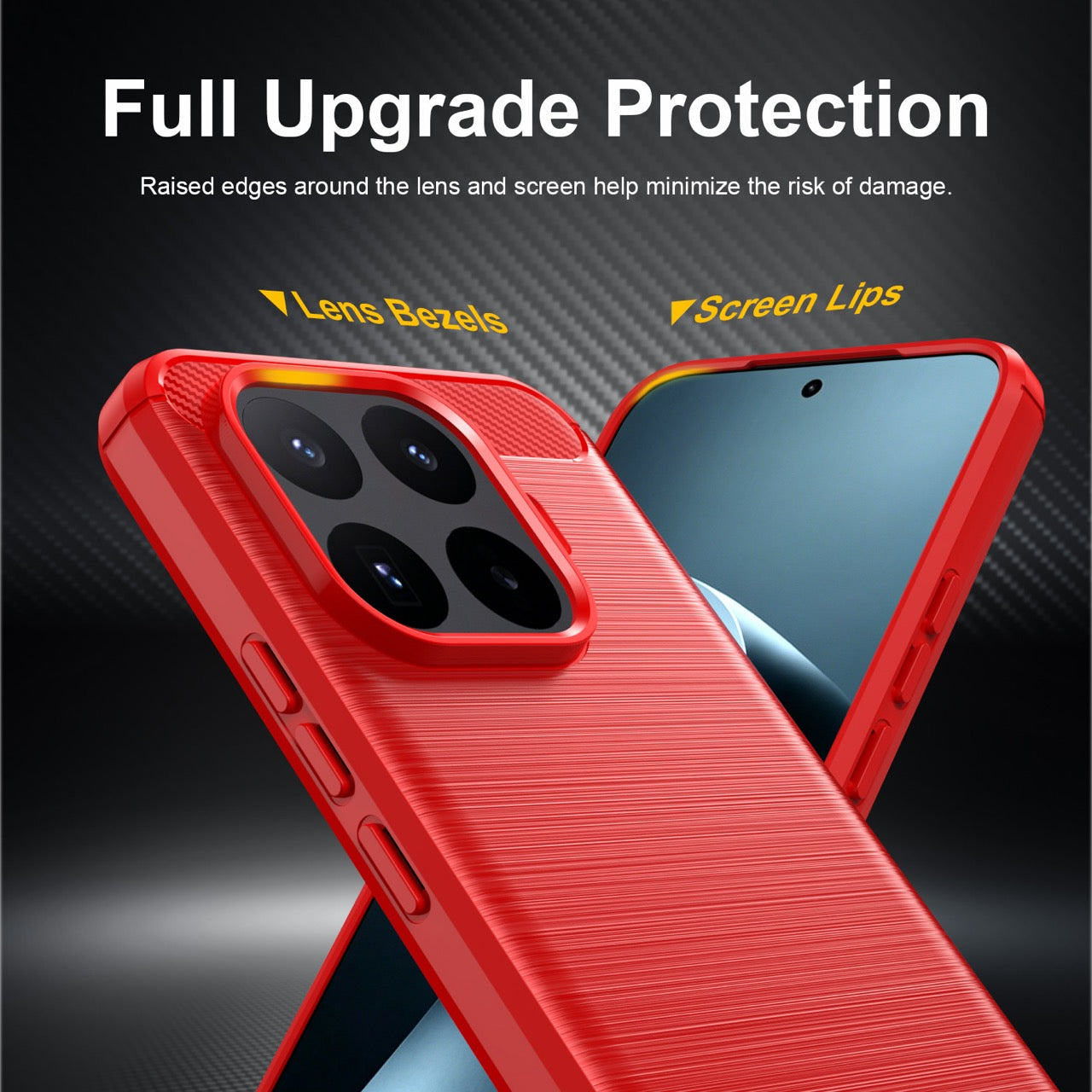 Xiaomi 17T Pro 5G Carbon Fibre TPU Case Slim Shockproof Cover Red