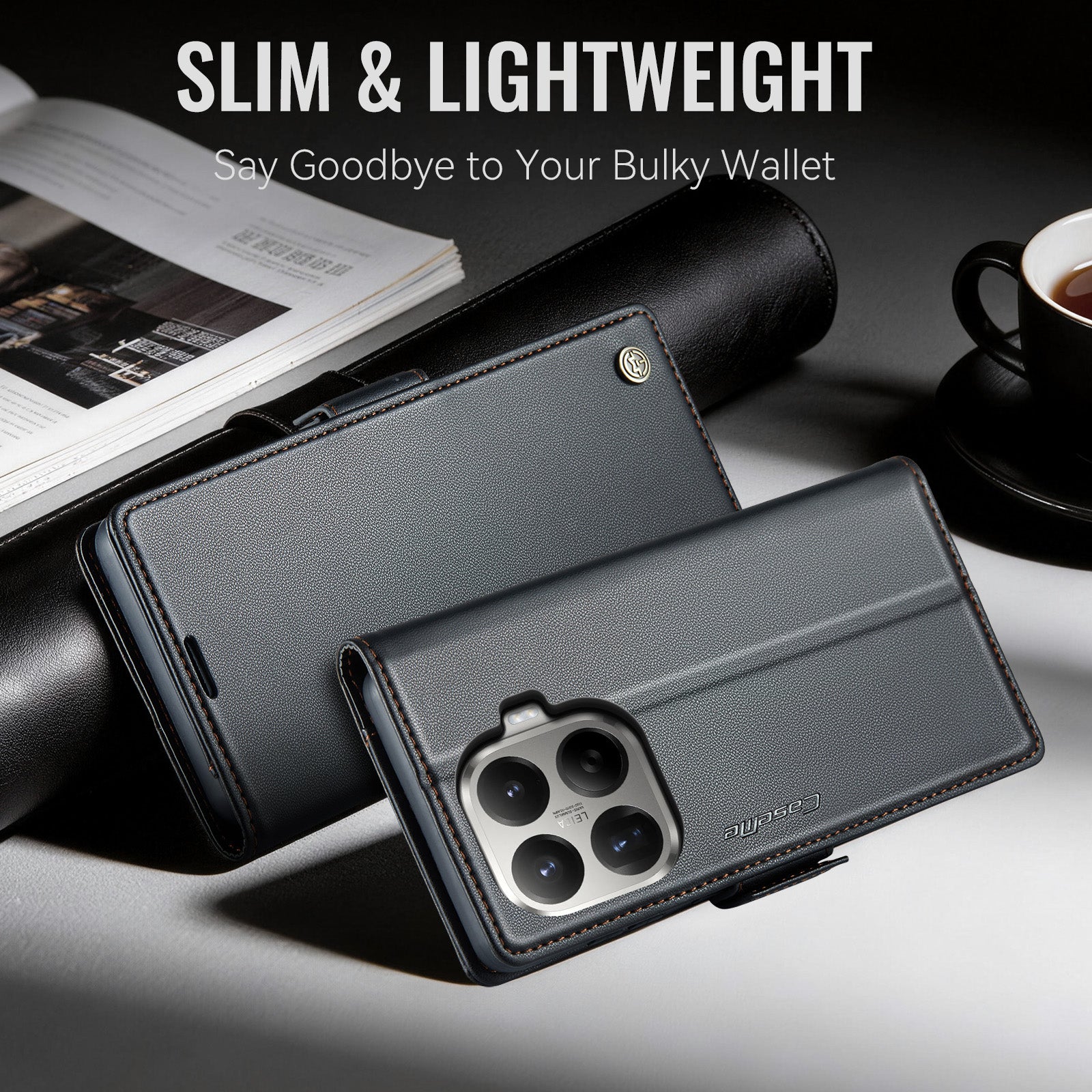 Xiaomi 17T Pro 5G CaseMe Retro Wallet Case [Black]