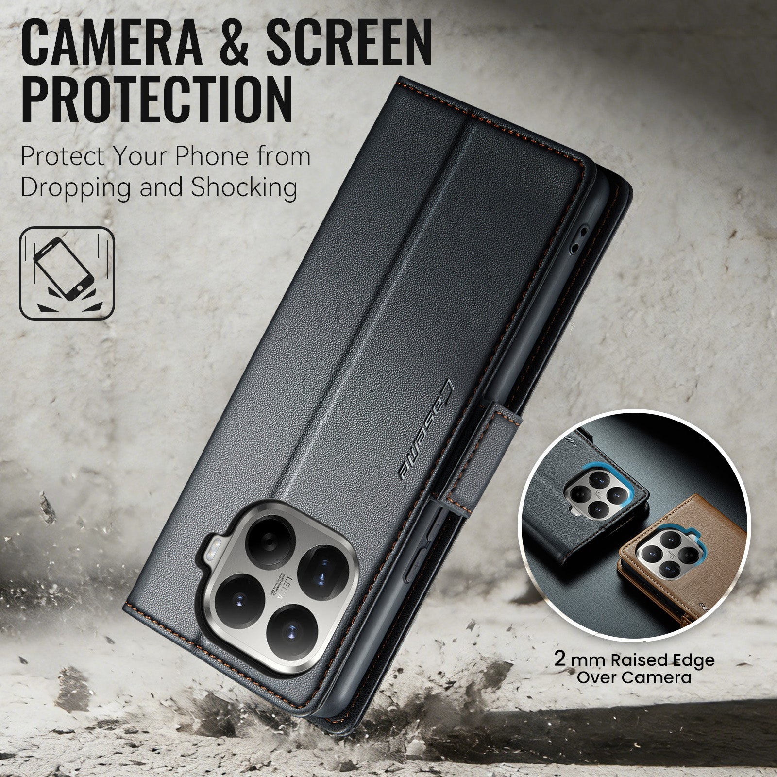 Xiaomi 17T Pro 5G CaseMe Retro Wallet Case [Black]