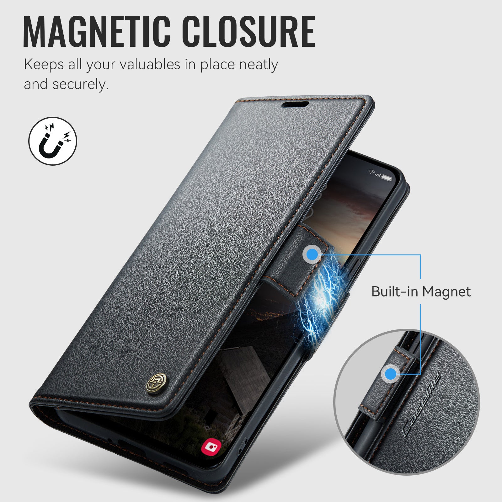 Xiaomi 17T Pro 5G CaseMe Retro Wallet Case [Black]
