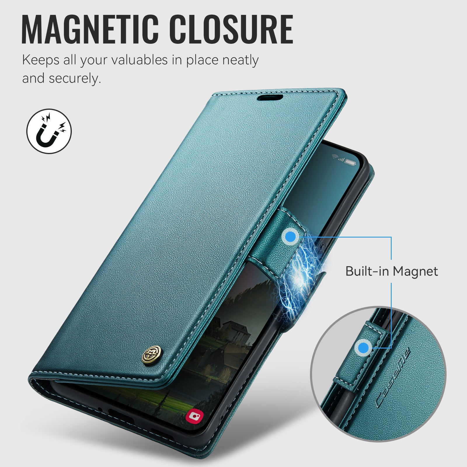 Xiaomi 17T Pro 5G CaseMe Retro Wallet Case [Teal]
