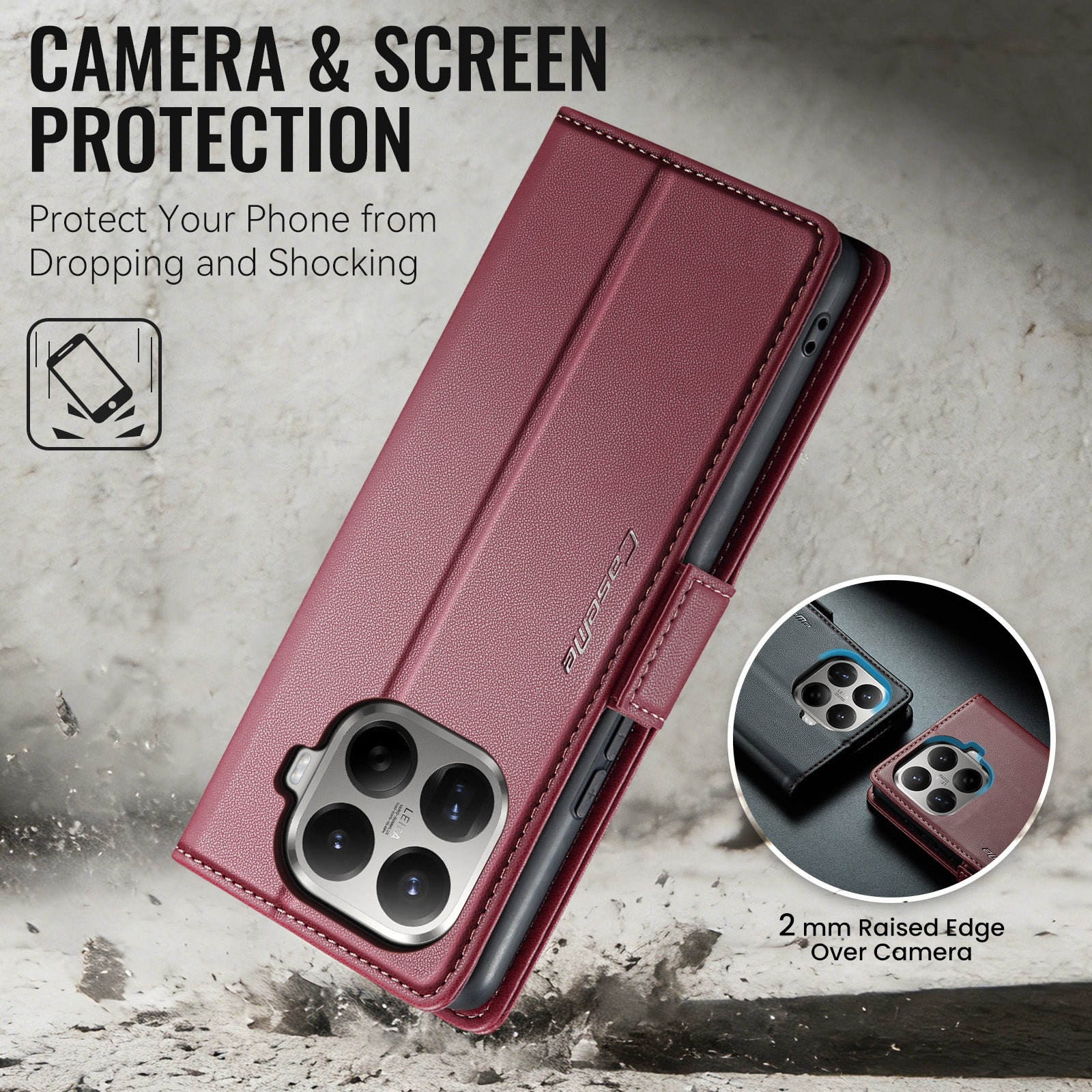 Xiaomi 17T Pro 5G CaseMe Retro Wallet Case [Maroon]