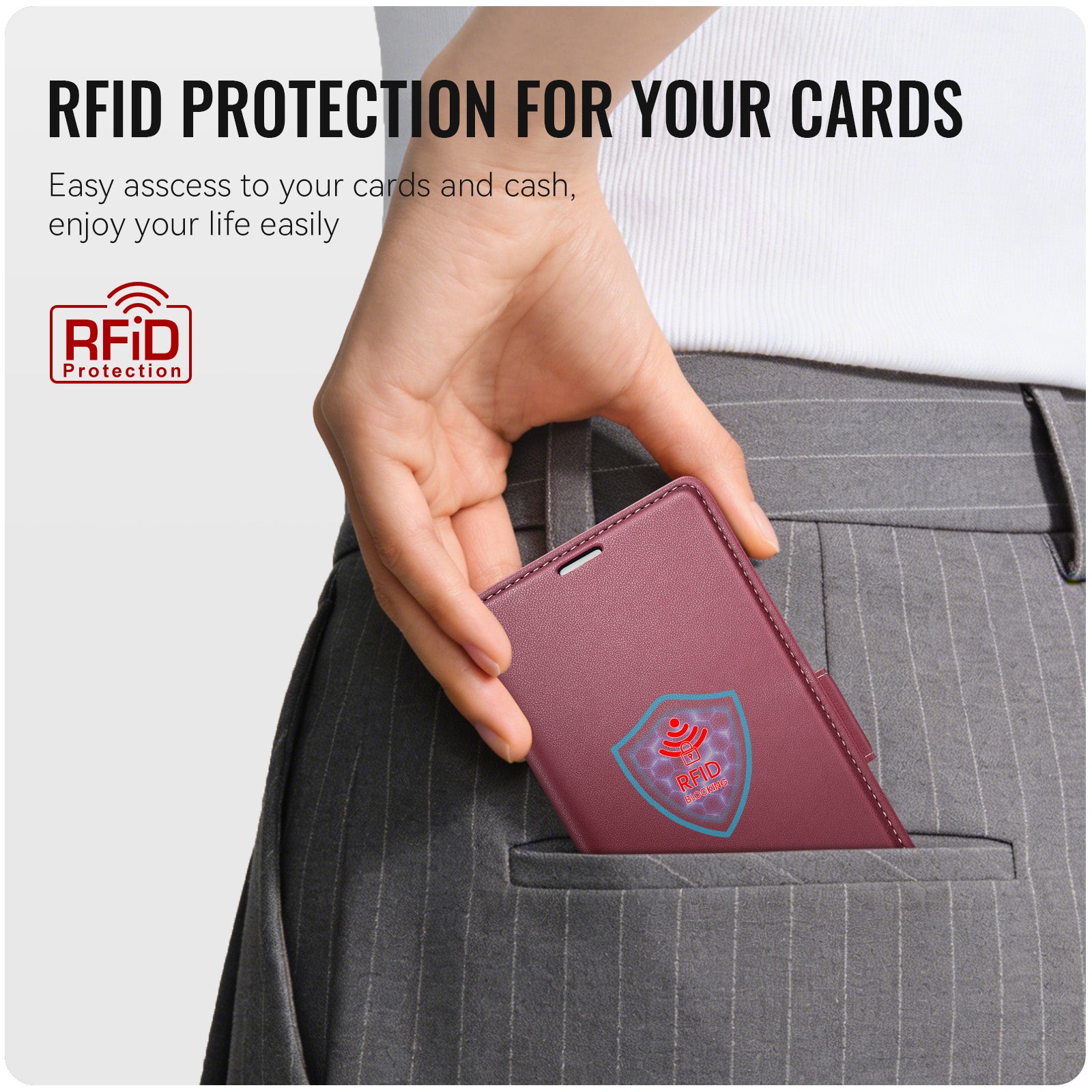 Xiaomi 17T Pro 5G CaseMe Retro Wallet Case [Maroon]