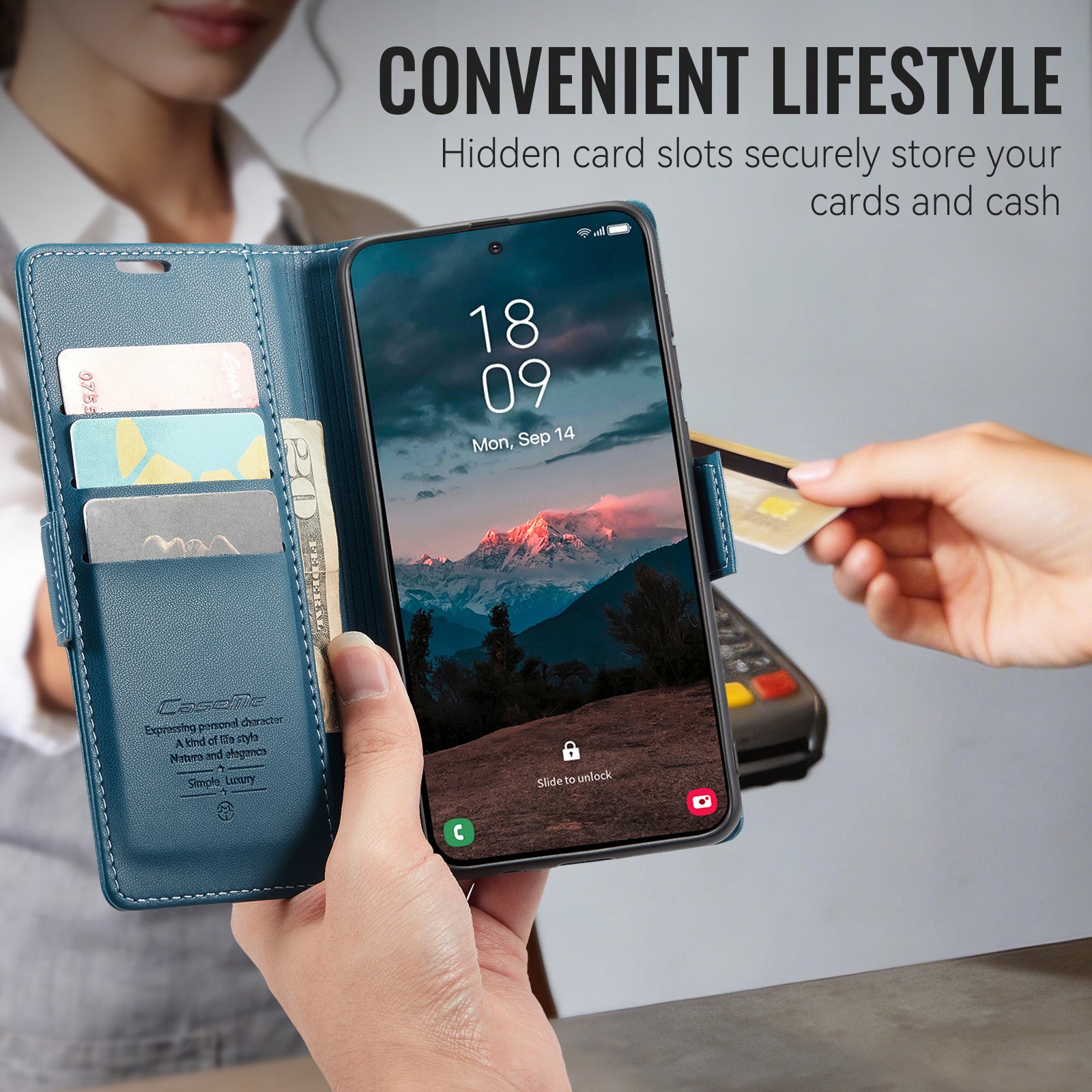 Xiaomi 17T Pro 5G CaseMe Retro Wallet Case [Navy]