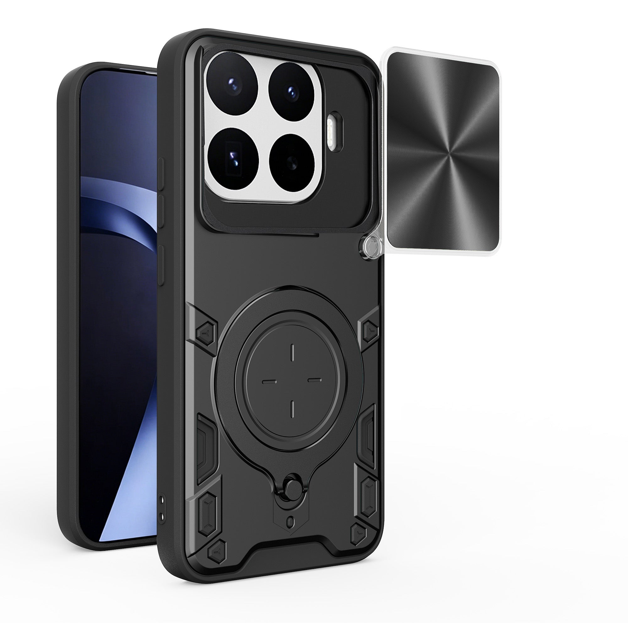 Xiaomi 17T Pro 5G Ring Kickstand Case w/ Camera Cover [Black]