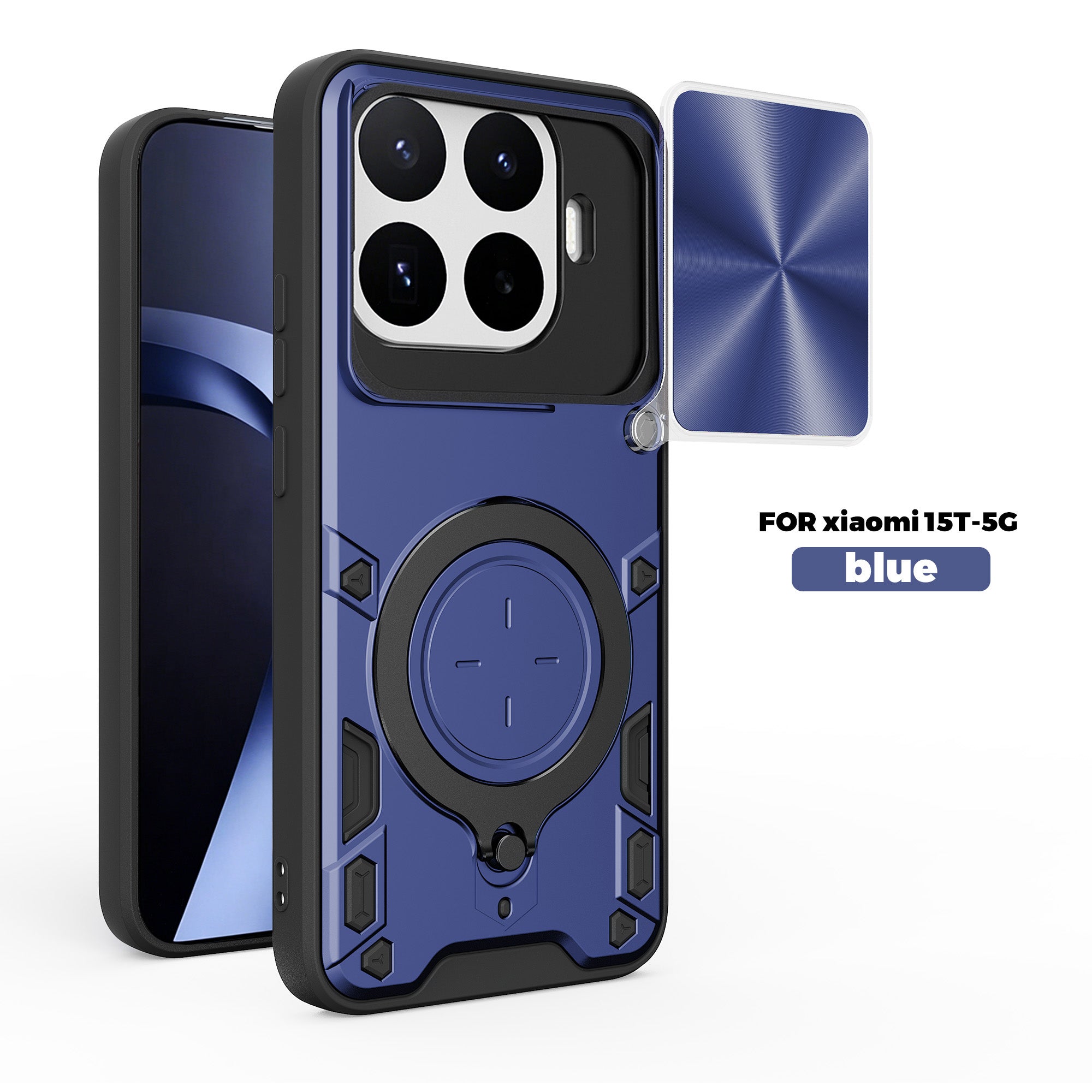 Xiaomi 17T Pro 5G Ring Kickstand Case w/ Camera Cover [Navy]