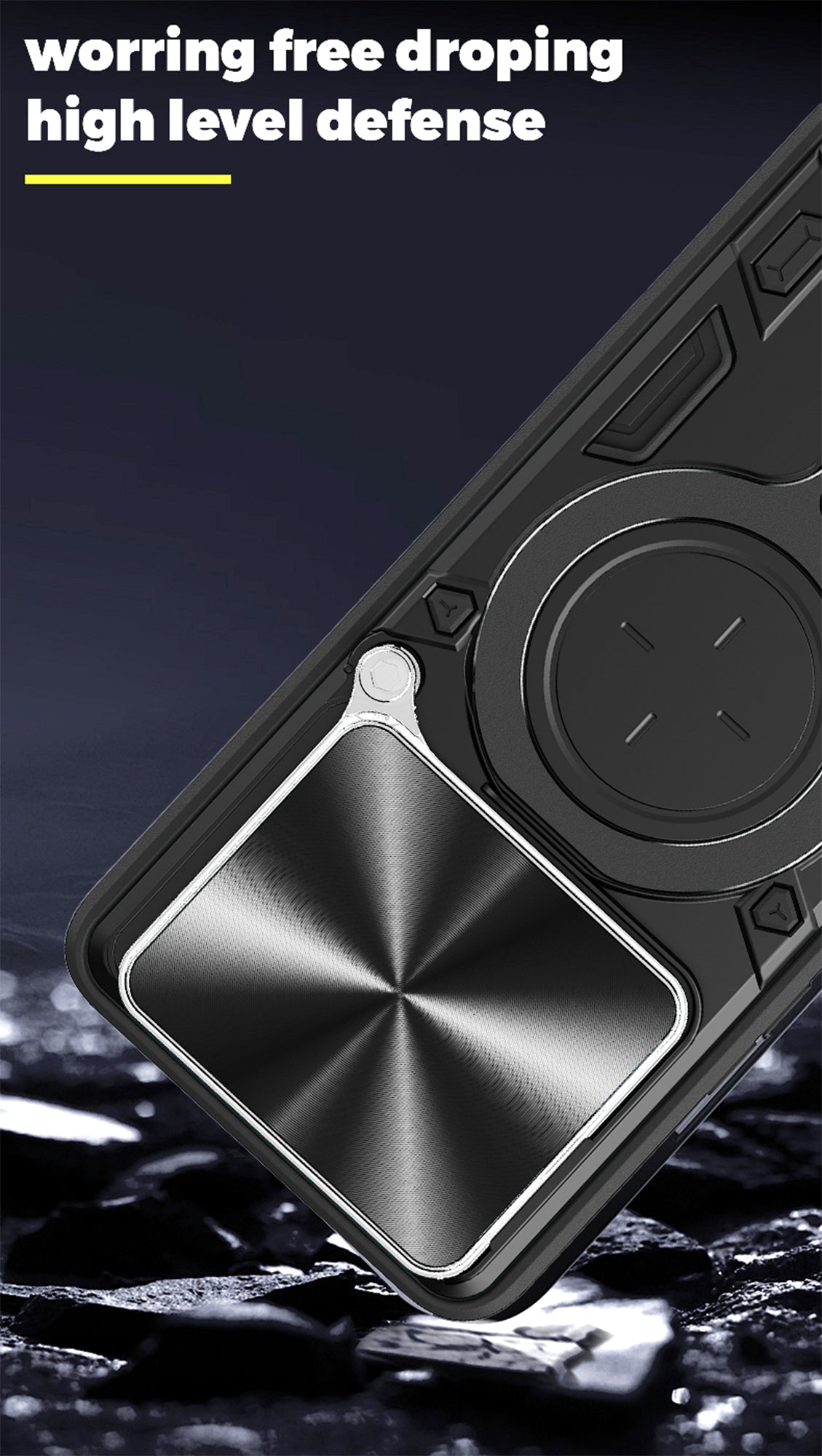 Xiaomi 17T 5G Ring Kickstand Case w/ Camera Cover [Navy]