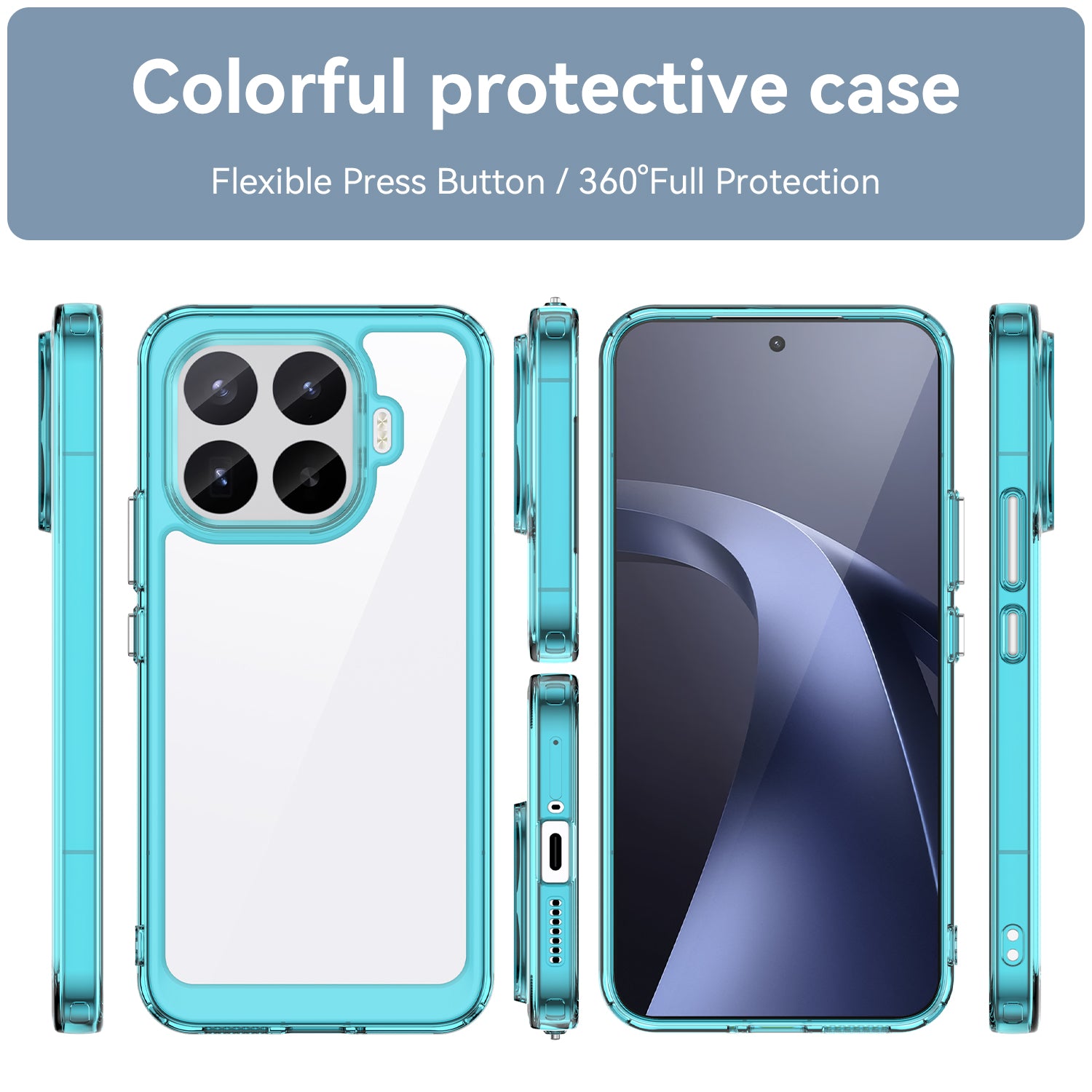 Xiaomi 17T Pro 5G Soft TPU Bumper Shockproof Cover Case [Clear Blue]