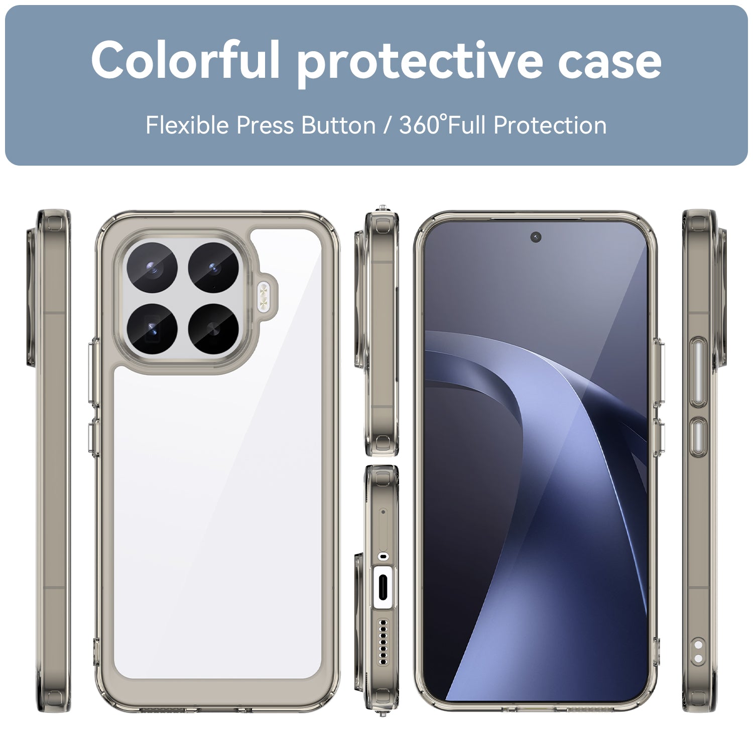 Xiaomi 17T Pro 5G Soft TPU Bumper Shockproof Cover Case [Clear Grey]
