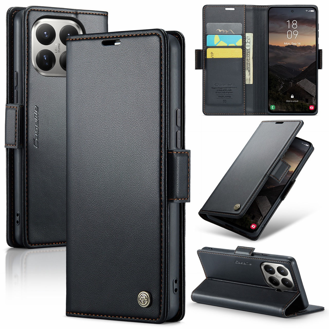 Xiaomi 17T 5G CaseMe Retro Wallet Case [Black]