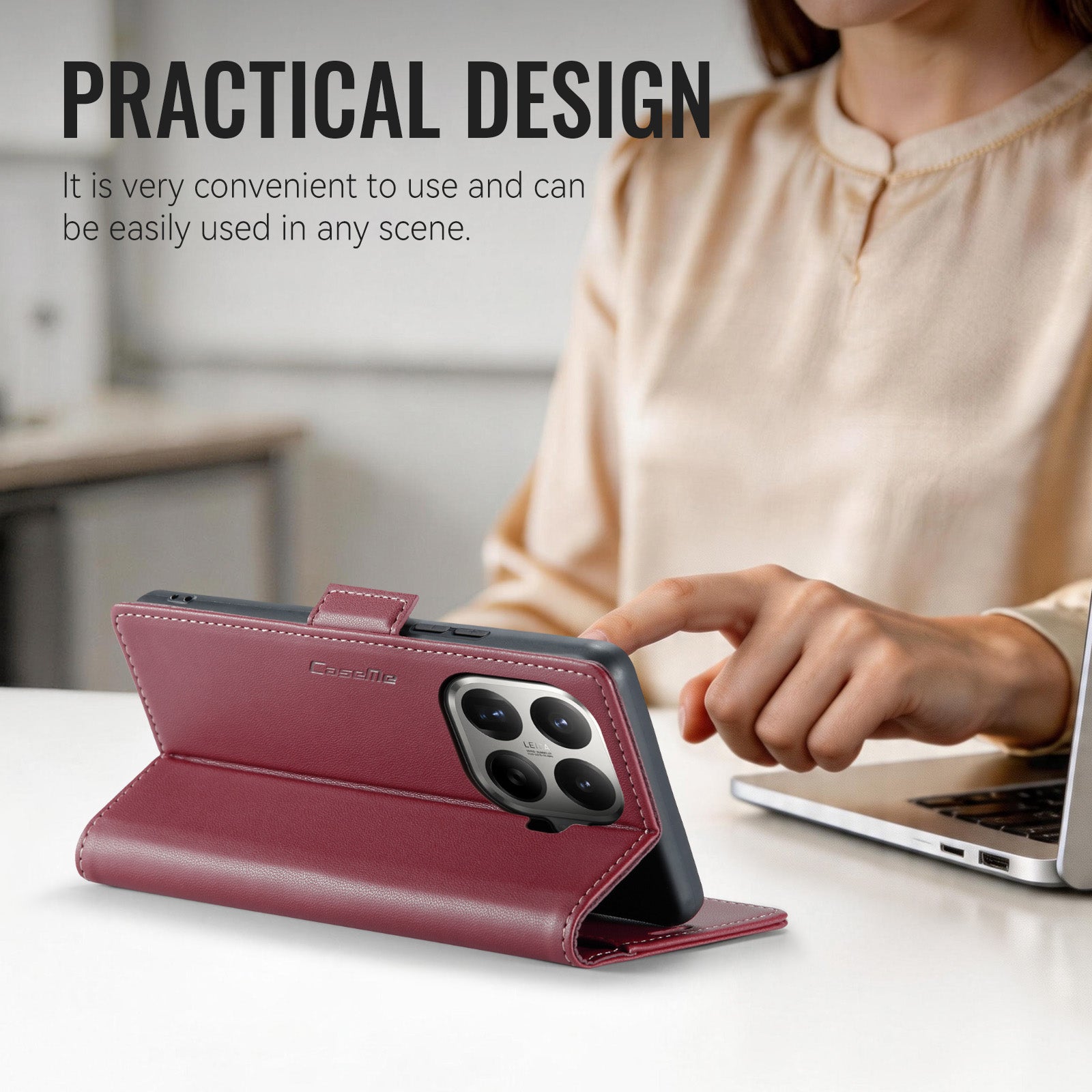 Xiaomi 17T 5G CaseMe Retro Wallet Case [Maroon]