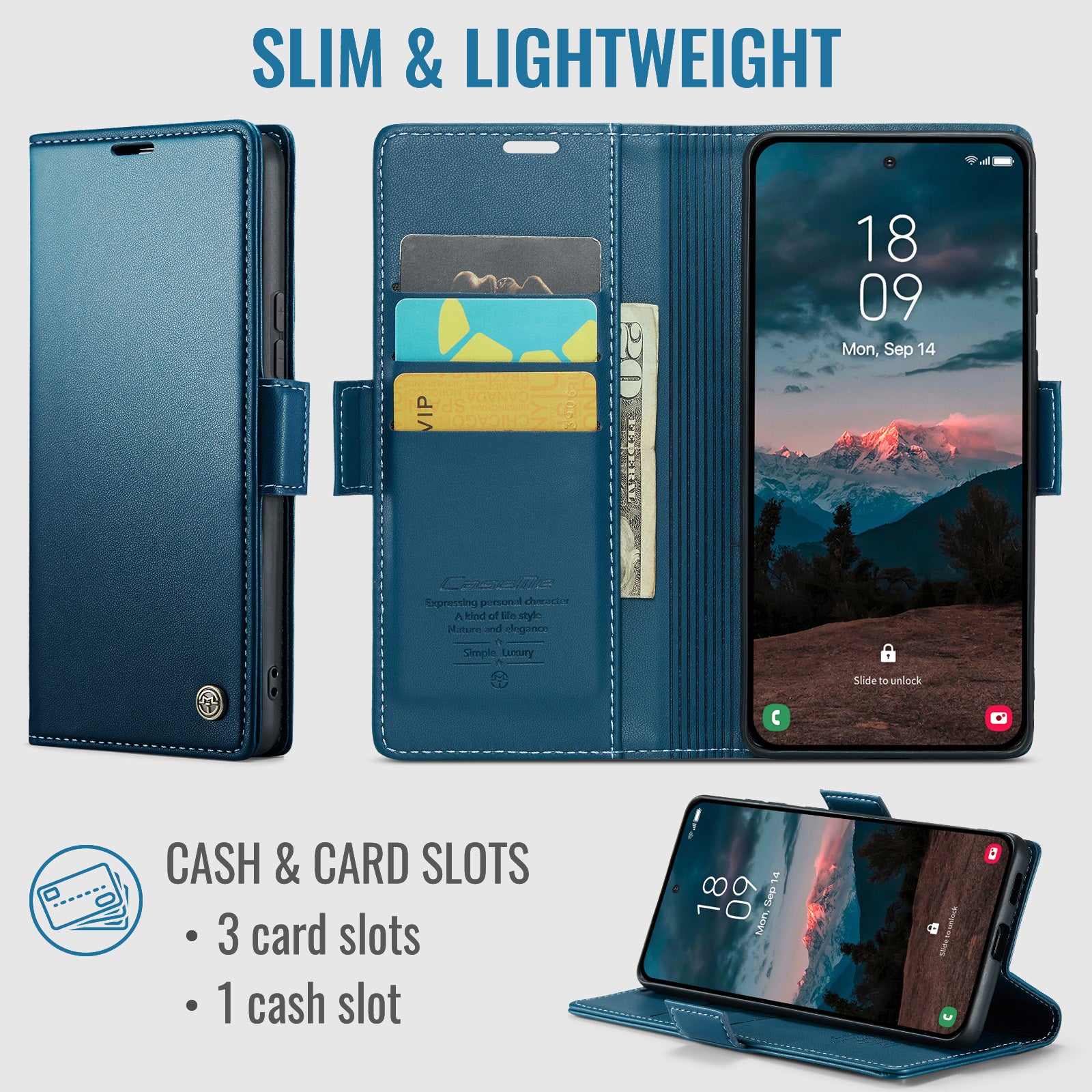 Xiaomi 17T 5G CaseMe Retro Wallet Case [Navy]