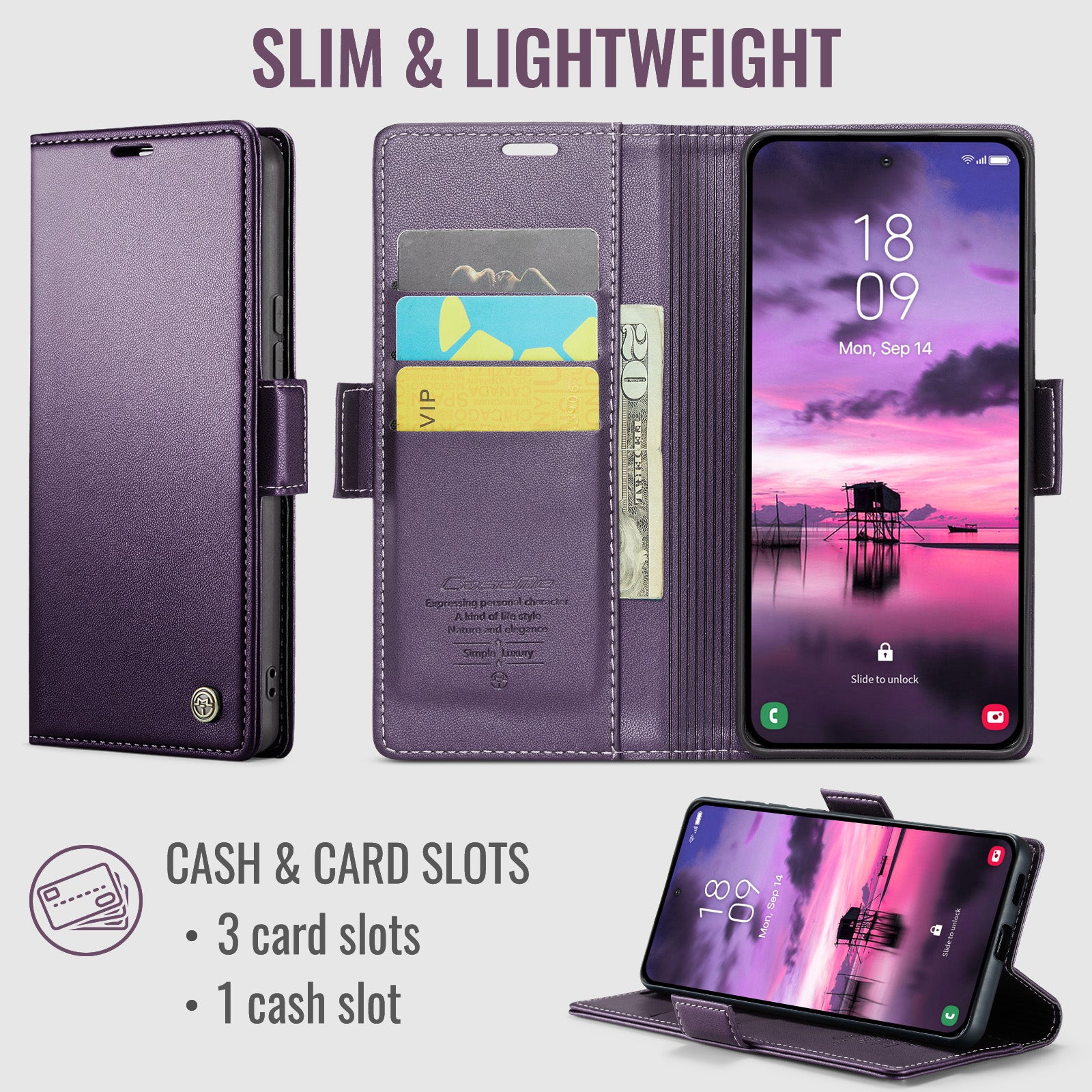 Xiaomi 17T 5G CaseMe Retro Wallet Case [Purple]