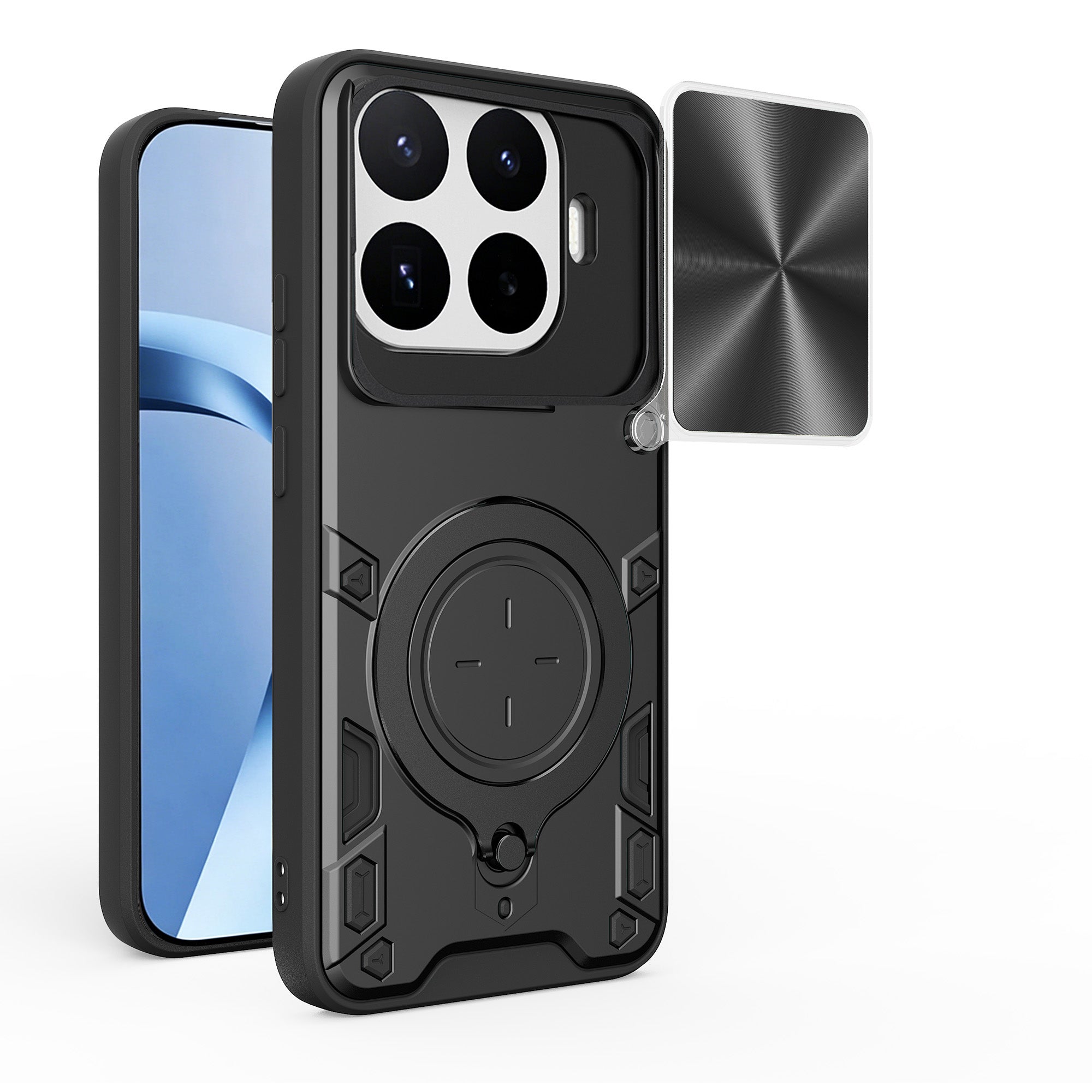 Xiaomi 17T 5G Ring Kickstand Case w/ Camera Cover [Black]