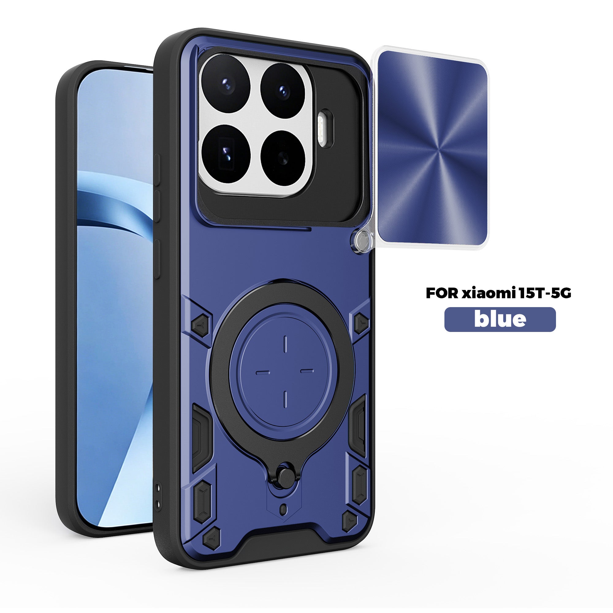 Xiaomi 17T 5G Ring Kickstand Case w/ Camera Cover [Navy]