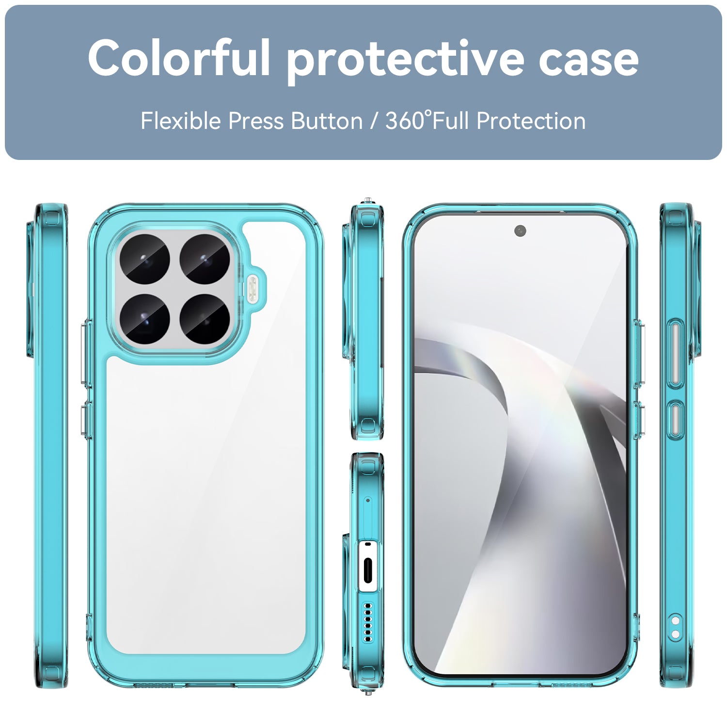 Xiaomi 17T 5G Soft TPU Bumper Shockproof Cover Case [Clear Blue]
