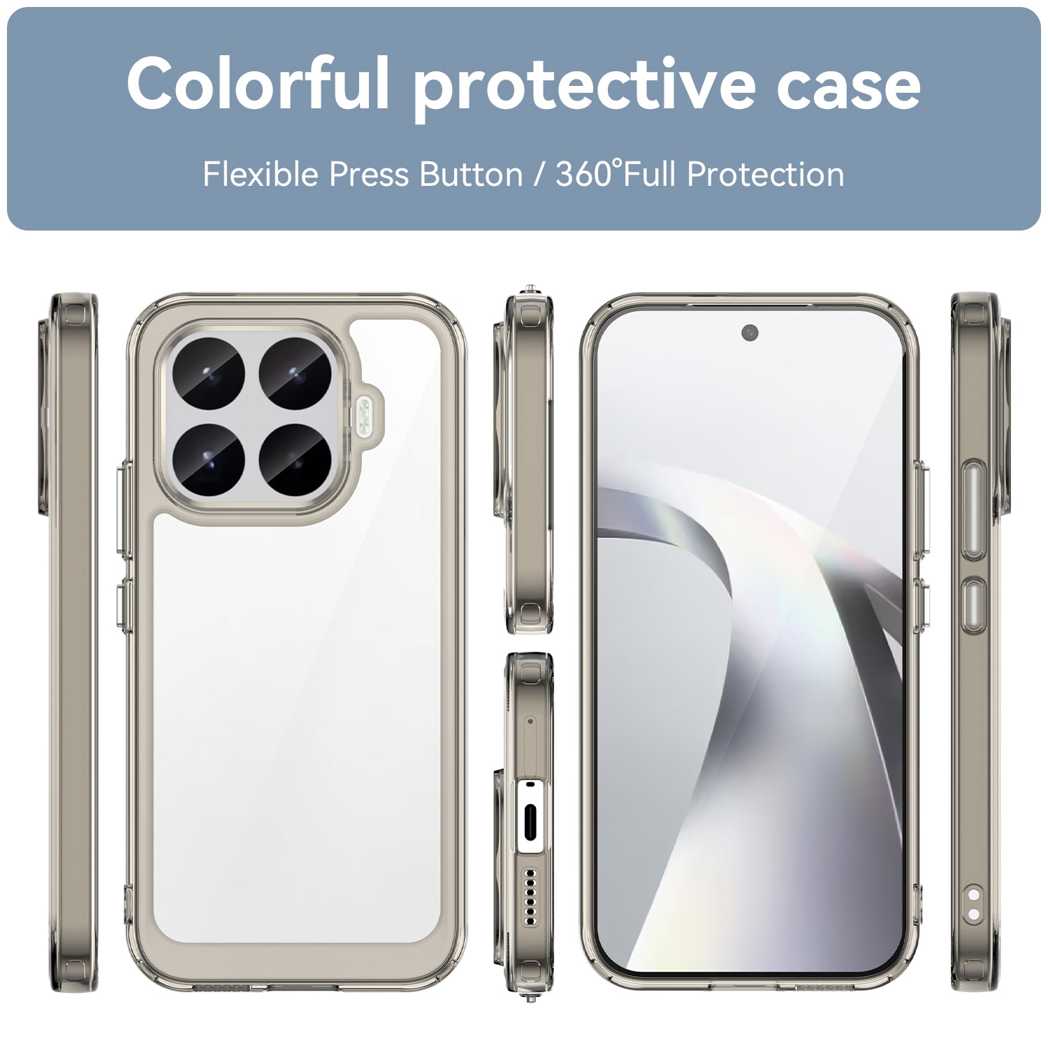 Xiaomi 17T 5G Soft TPU Bumper Shockproof Cover Case [Clear Grey]