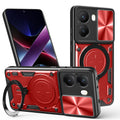 Xiaomi Poco X7 Pro Ring Kickstand Case w/ Camera Cover [Red] - Red