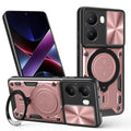 Xiaomi Poco X7 Pro Ring Kickstand Case w/ Camera Cover [Rose Gold] - Rose Gold