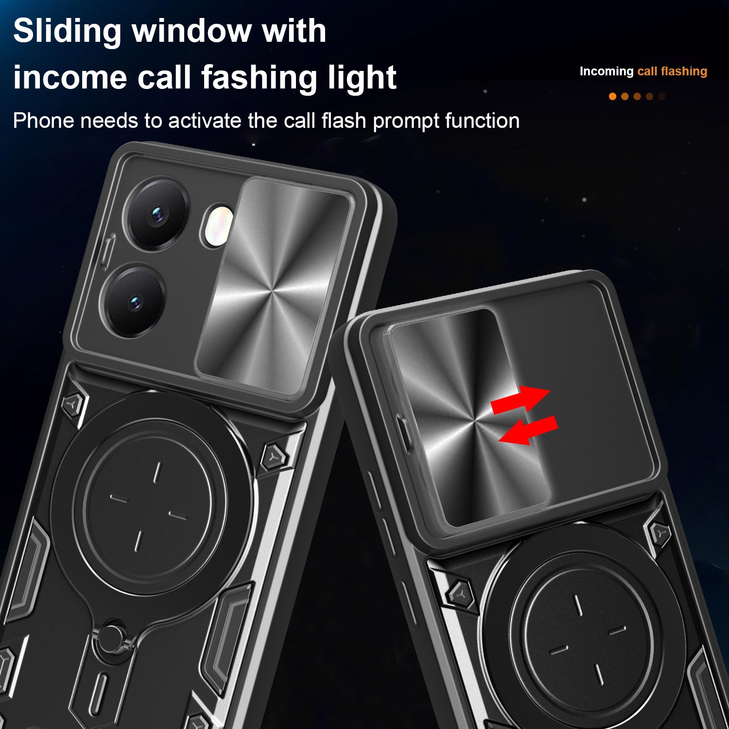 Xiaomi Poco X7 Pro Ring Kickstand Case w/ Camera Cover [Red]