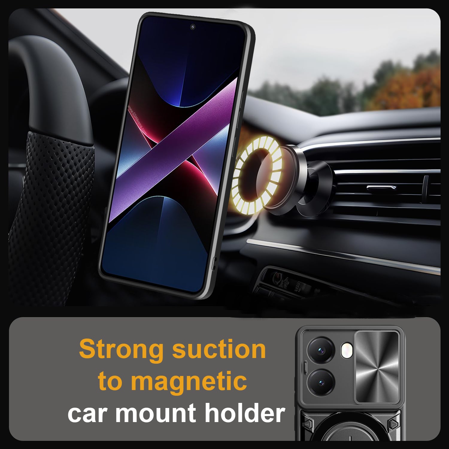 Xiaomi Poco X7 Pro Ring Kickstand Case w/ Camera Cover [Red]