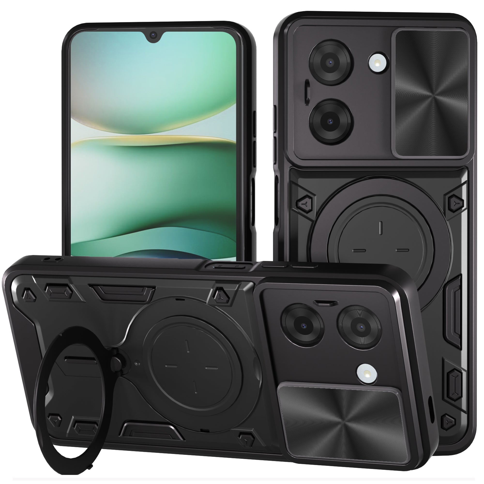 Xiaomi Redmi A5 (2025)  Ring Kickstand Case w/ Camera Cover [Black]