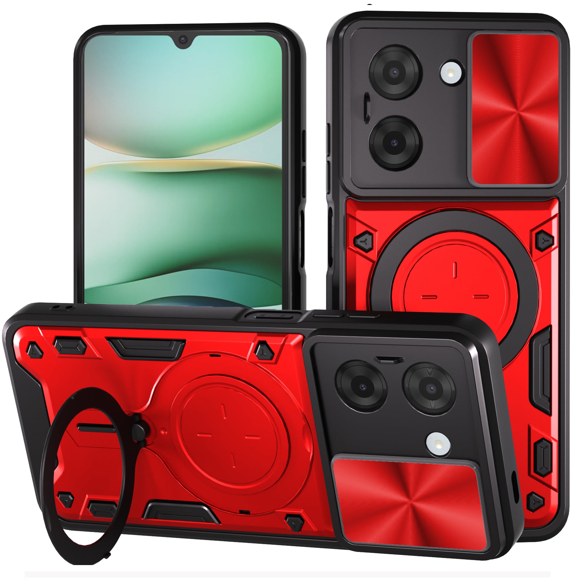 Xiaomi Redmi A5 (2025)  Ring Kickstand Case w/ Camera Cover [Red]