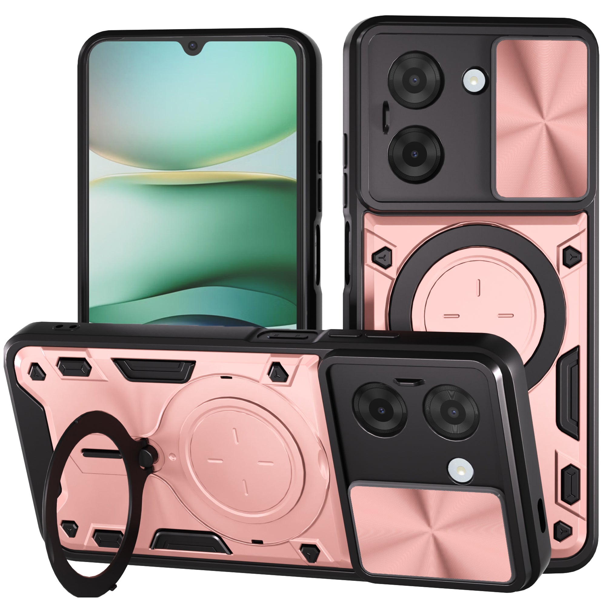Xiaomi Redmi A5 (2025)  Ring Kickstand Case w/ Camera Cover [Rose Gold]