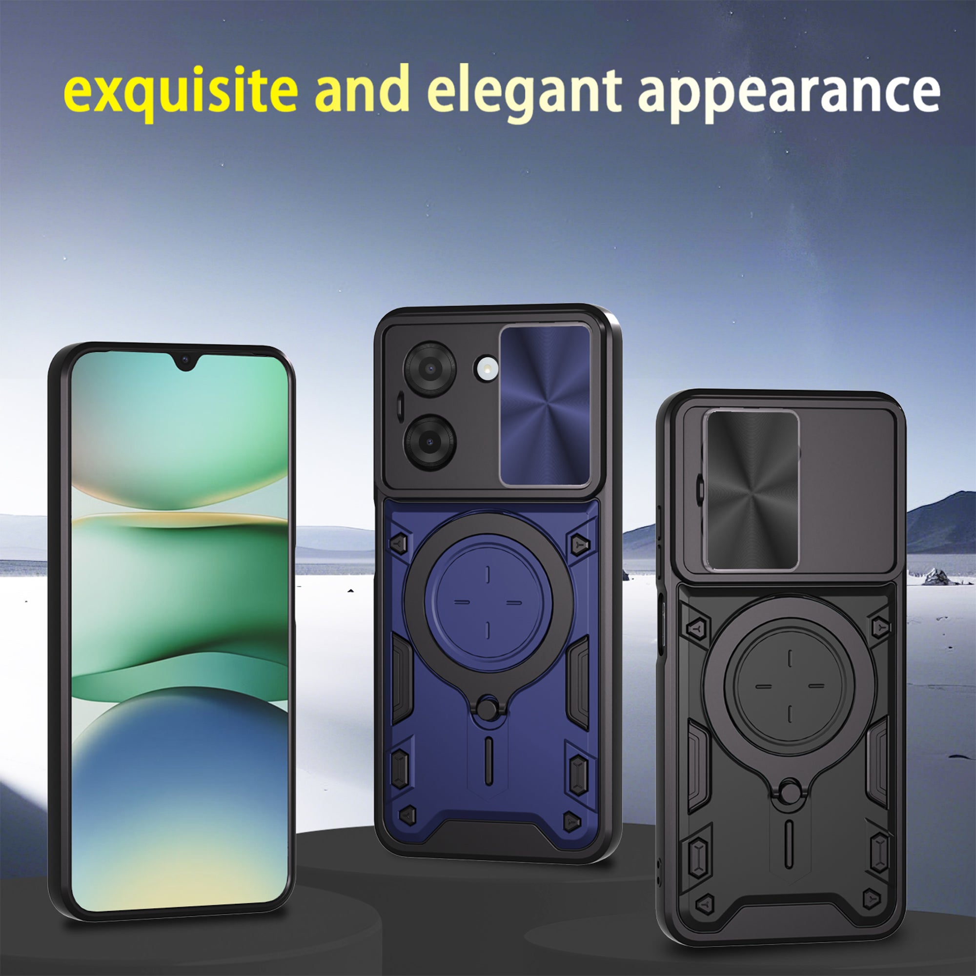 Xiaomi Redmi A5 (2025)  Ring Kickstand Case w/ Camera Cover [Black]