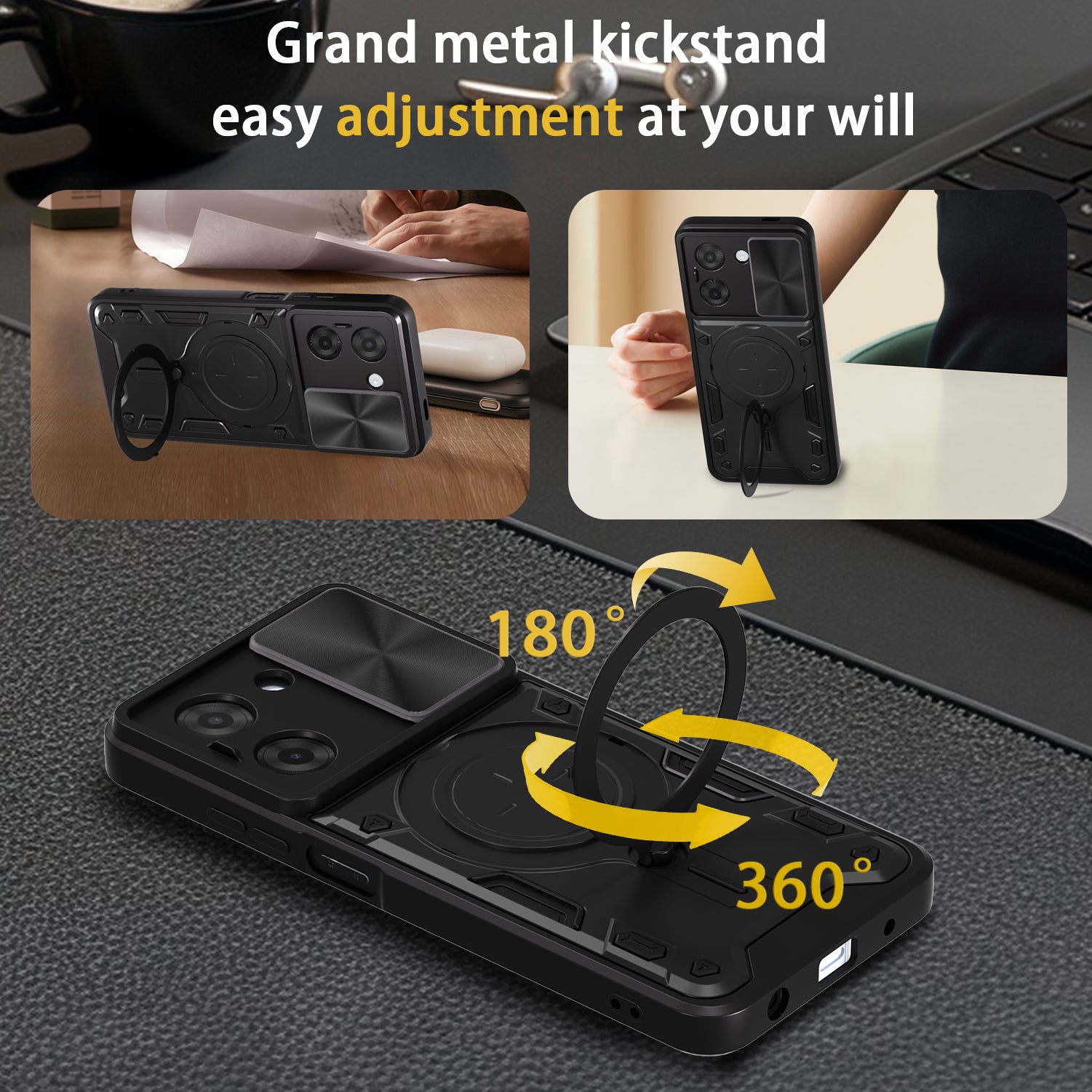 Xiaomi Redmi A5 (2025)  Ring Kickstand Case w/ Camera Cover [Red]