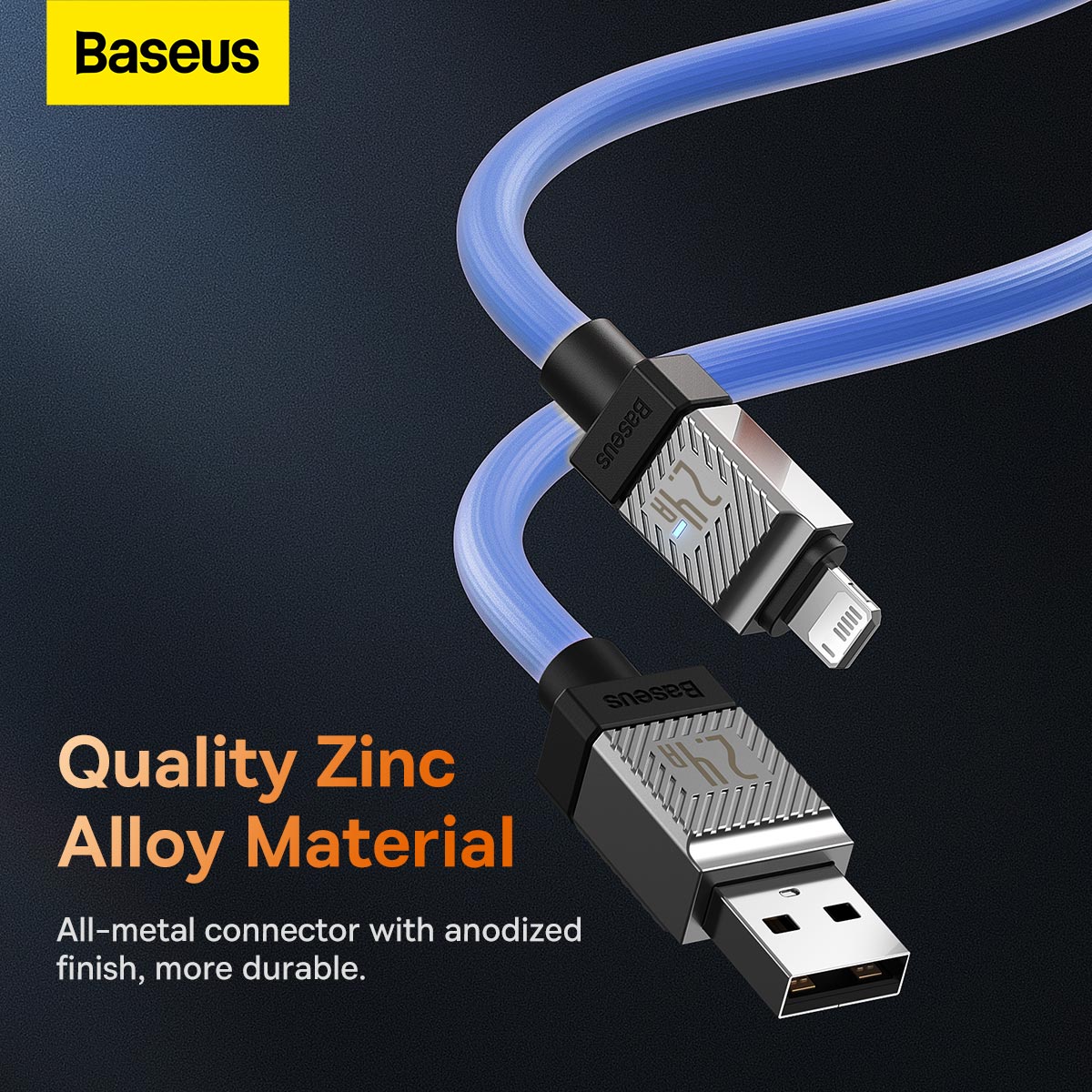 Baseus CoolPlay Series Fast Charging USB-A to iPhone Cable 2.4A 2m Blue