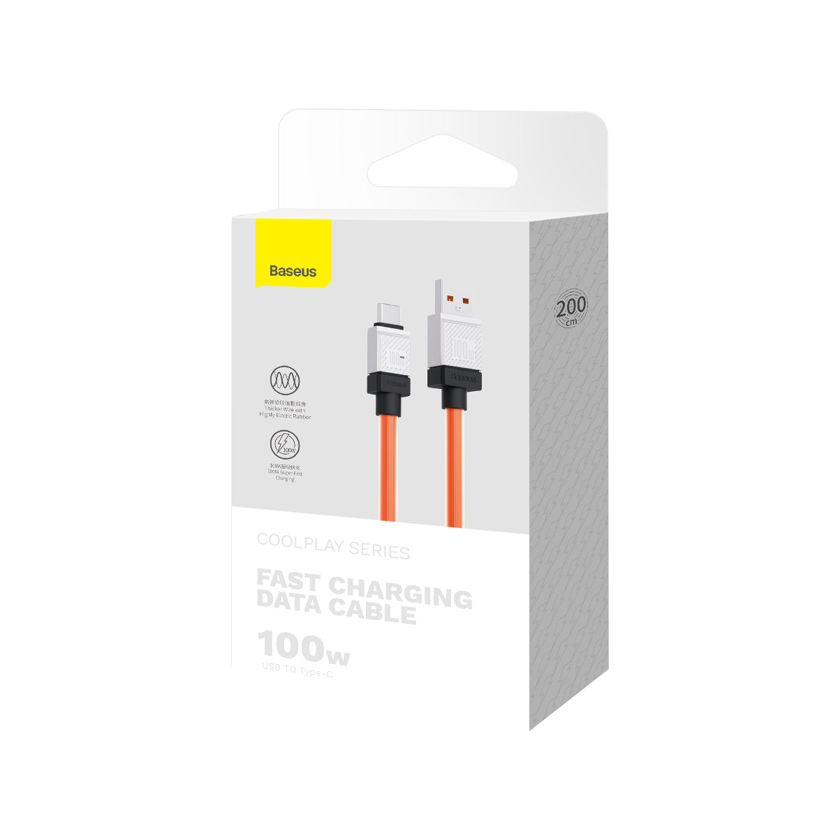 Baseus CoolPlay Series Fast Charging USB Type-A to Type-C Cable 2m 100W Orange