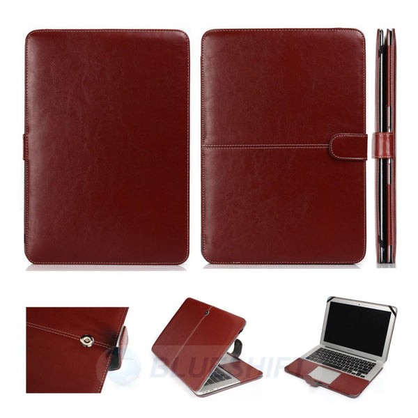 MacBook Air 11" (2012-2015) A1465 PU Leather Case (Brown)