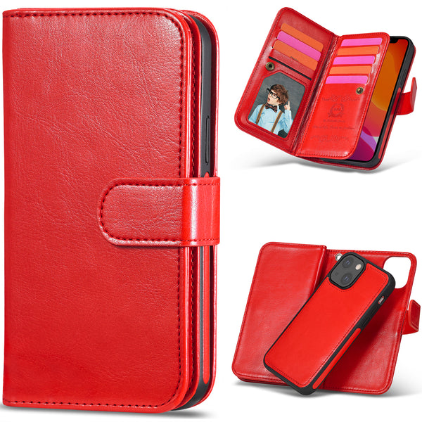 iPhone 13 Mini Case Double Wallet (Red)