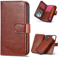 iPhone 13 Mini Case Double Wallet (Brown) - Brown