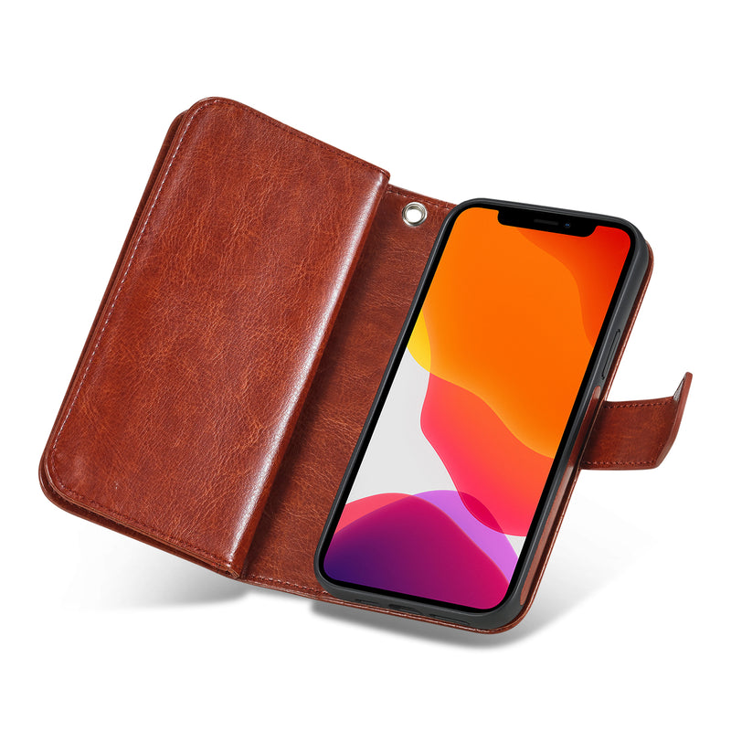 iPhone 13 Mini Case Double Wallet (Brown)