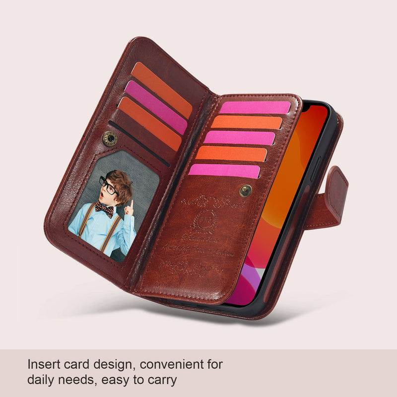 iPhone 13 Mini Case Double Wallet (Brown)