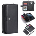 iPhone 12 Mini Case Zipper Wallet (Black) - Black