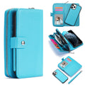 iPhone 12 Mini Case Zipper Wallet (LightBlue) - LightBlue